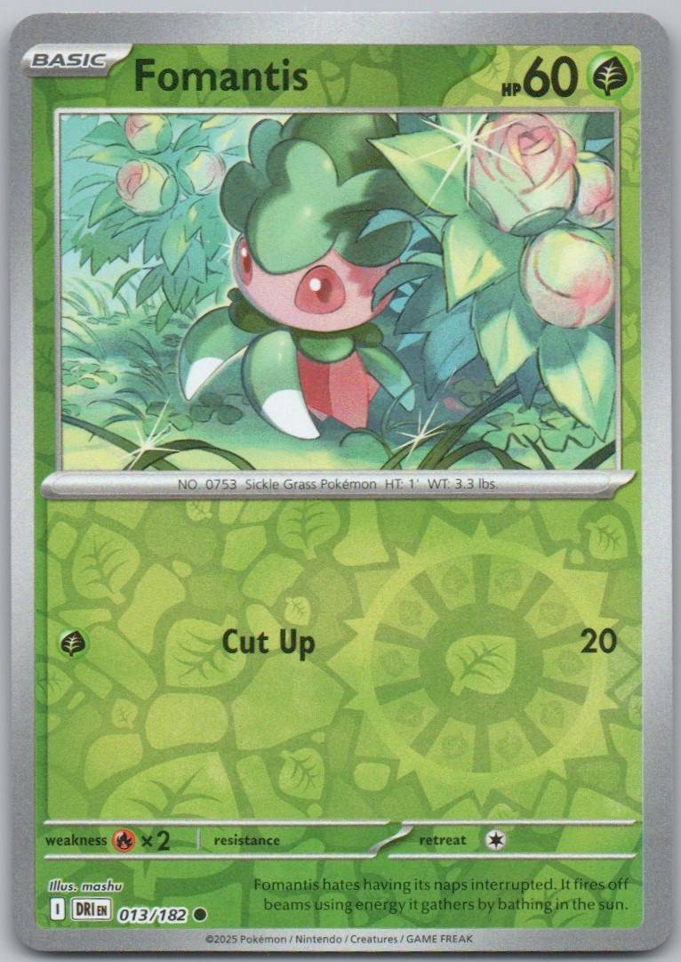 Fomantis 013 Reverse Holo Grass Card - Destined Rivals