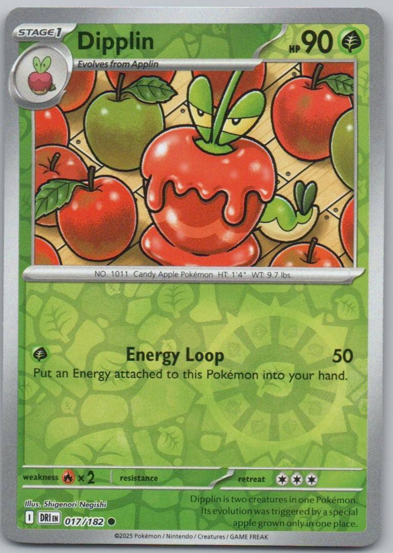 Dipplin 017 Reverse Holo Grass Card - Destined Rivals