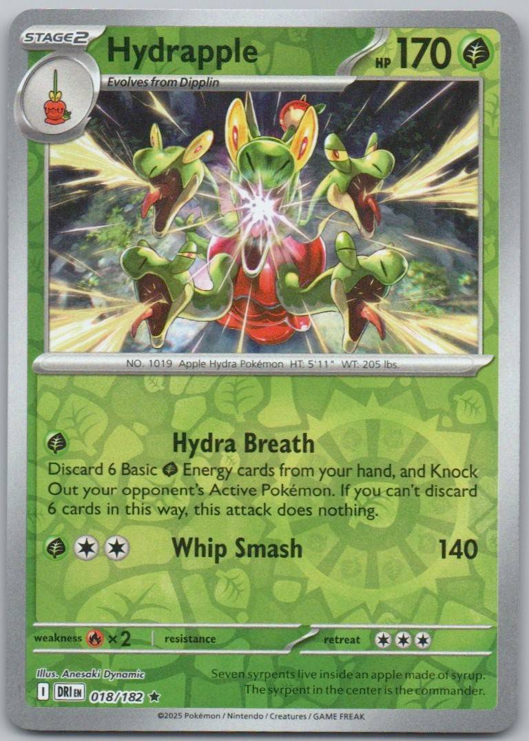 Hydrapple 018 Reverse Holo Grass Card - Destined Rivals