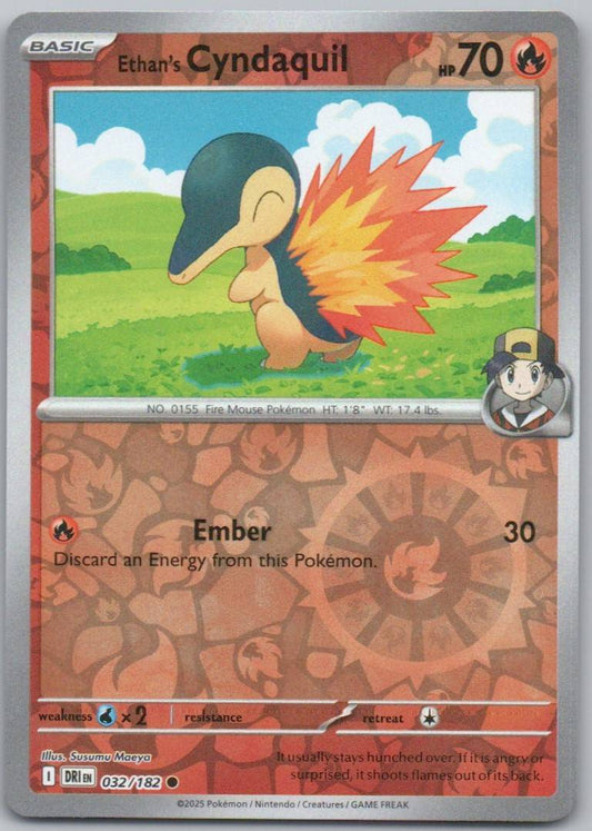 Ethan's Cyndaquil 032 Reverse Holo Fire Card - Destined Rivals