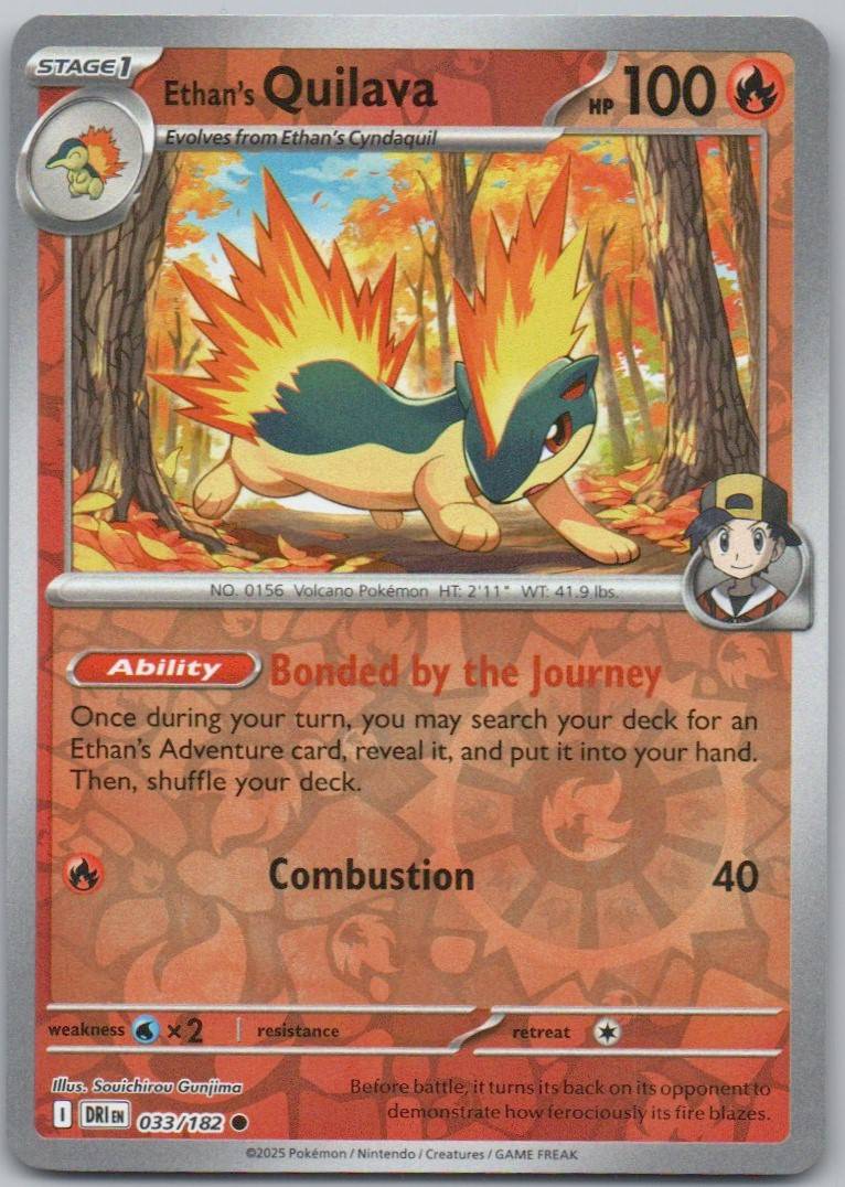 Ethan's Quilava 033 Reverse Holo Fire Card - Destined Rivals