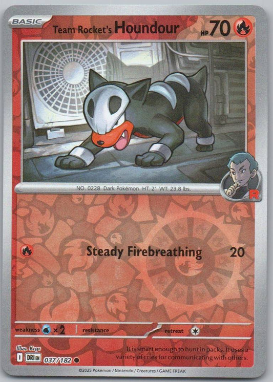 Team Rocket's Houndour 037 Reverse Holo Fire Card - Destined Rivals