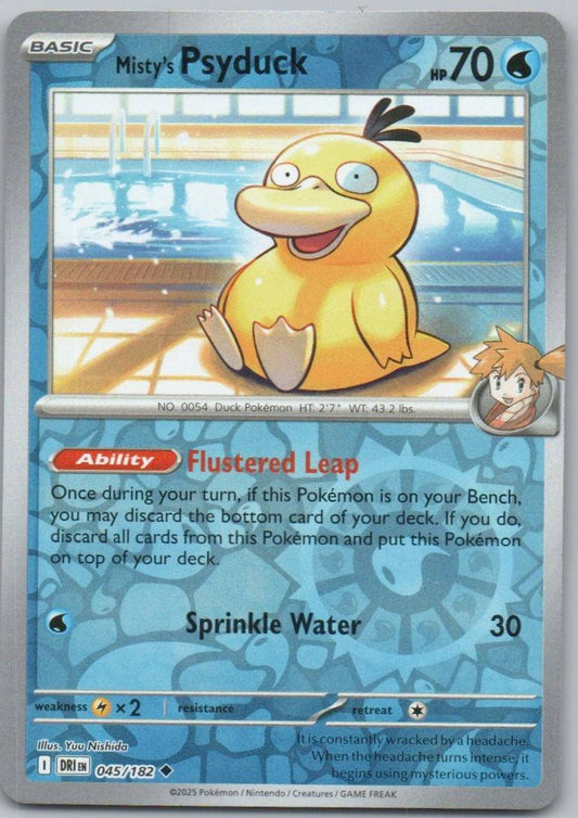 Misty's Psyduck 045 Reverse Holo Water Card - Destined Rivals