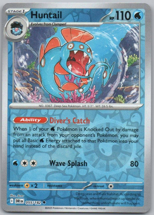Huntail 055 Reverse Holo Water Card - Destined Rivals