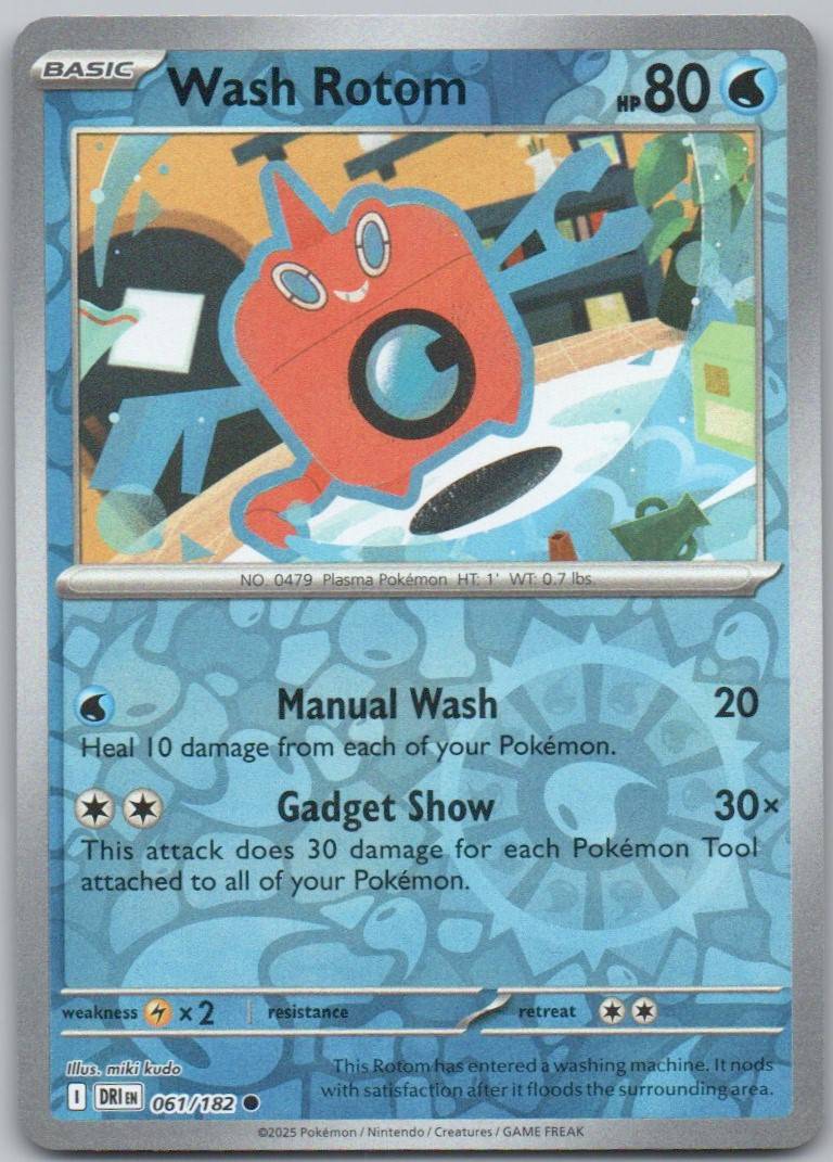 Wash Rotom 061 Reverse Holo Water Card - Destined Rivals