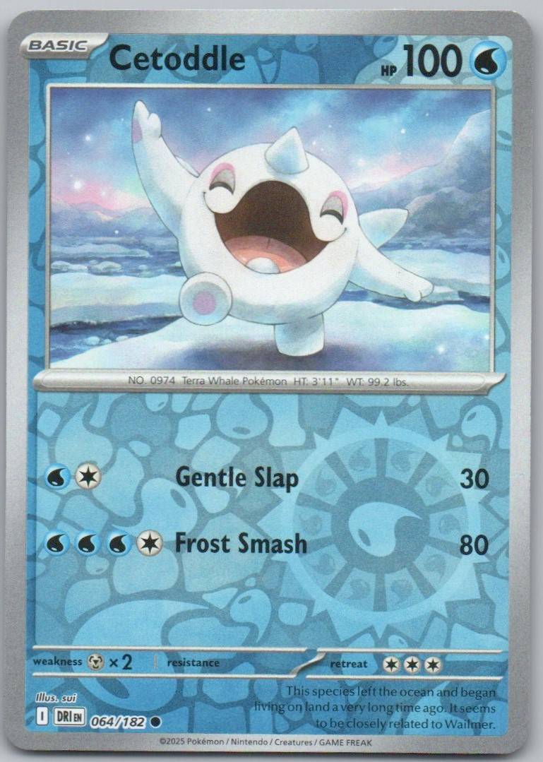 Cetoddle 064 Reverse Holo Water Card - Destined Rivals