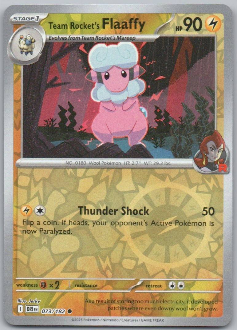 Team Rocket's Flaaffy 073 Reverse Holo Lightning Card - Destined Rivals
