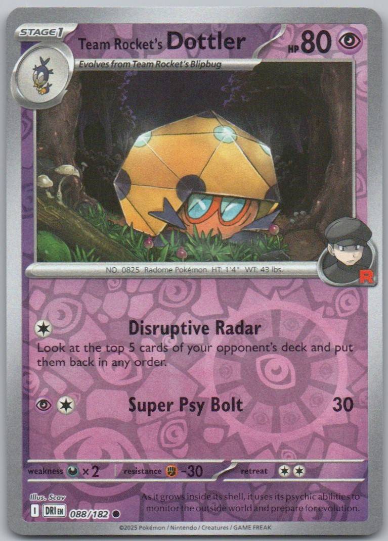 Team Rocket's Dottler 088 Reverse Holo Psychic Card - Destined Rivals