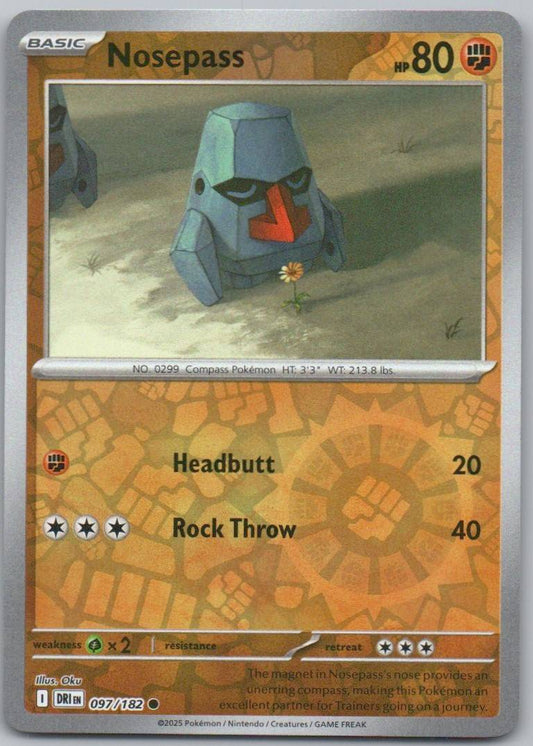Nosepass 097 Reverse Holo Fighting Card - Destined Rivals