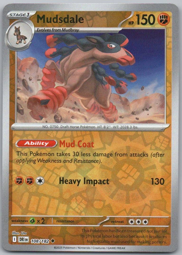Mudsdale 108 Reverse Holo Fighting Card - Destined Rivals