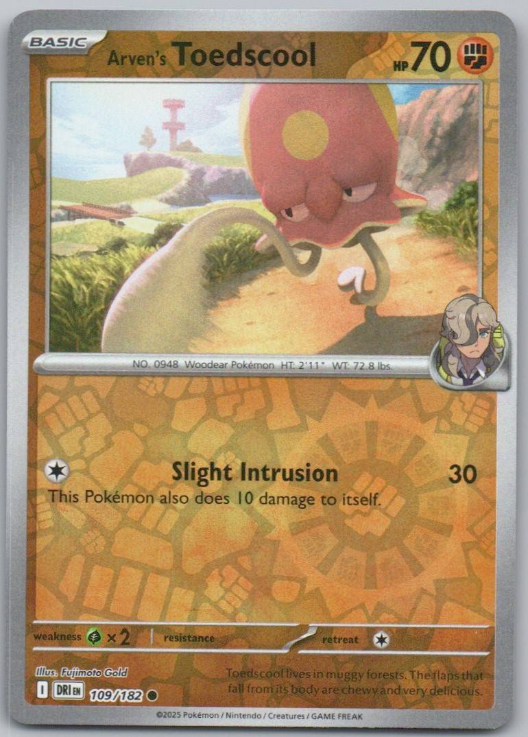 Arven's Toedscool 109 Reverse Holo Fighting Card - Destined Rivals