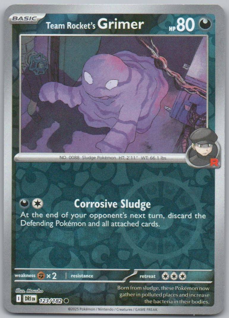 Team Rocket's Grimer 123 Reverse Holo Darkness Card - Destined Rivals