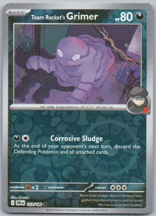 Team Rocket's Grimer 123 Reverse Holo Darkness Card - Destined Rivals
