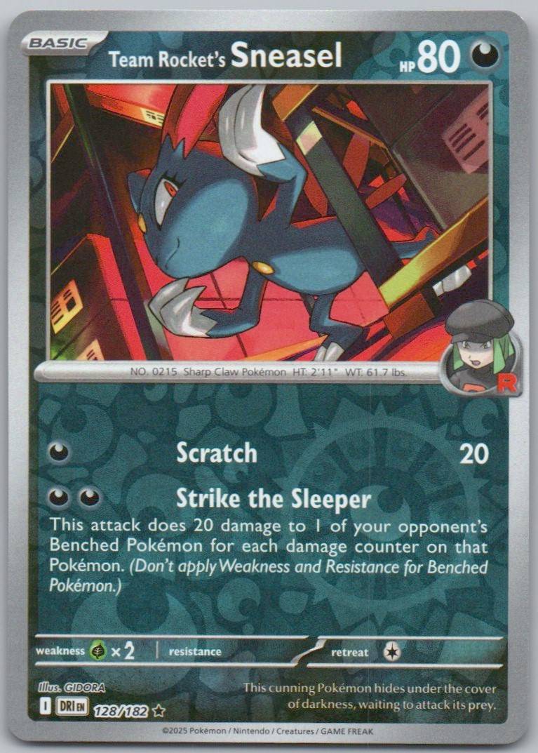 Team Rocket's Sneasel 128 Reverse Holo Darkness Card - Destined Rivals