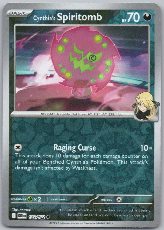 Cynthia's Spiritomb 129 Reverse Holo Darkness Card - Destined Rivals