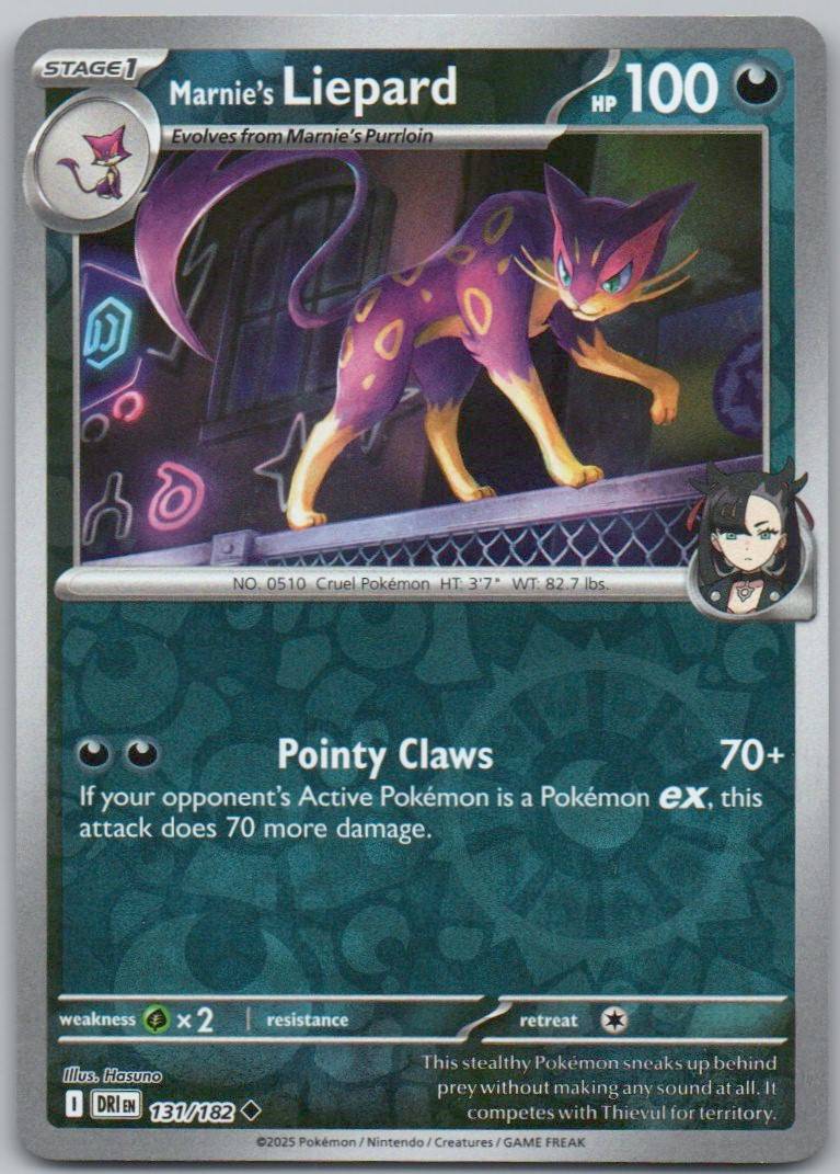 Marnie's Liepard 131 Reverse Holo Darkness Card - Destined Rivals