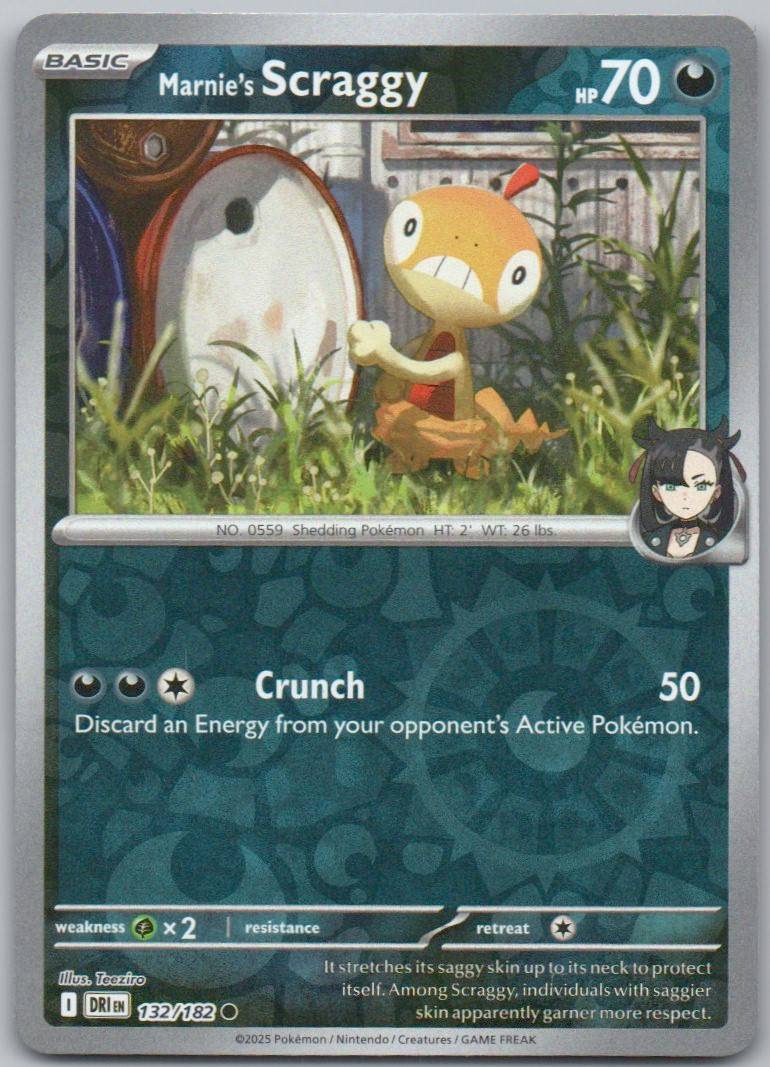 Marnie's Scraggy 132 Reverse Holo Darkness Card - Destined Rivals