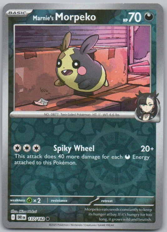 Marnie's Morpeko 137 Reverse Holo Darkness Card - Destined Rivals