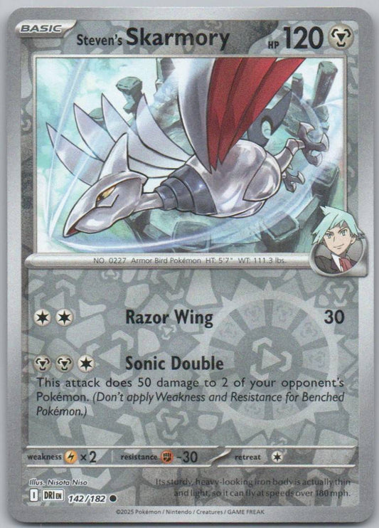 Steven's Skarmory 142 Reverse Holo Steel Card - Destined Rivals
