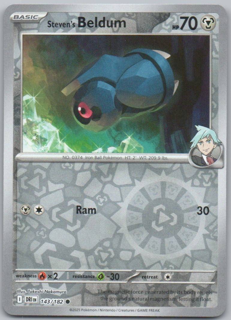 Steven's Beldum 143 Reverse Holo Steel Card - Destined Rivals