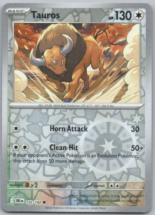 Tauros 152 Reverse Holo Colorless Card - Destined Rivals