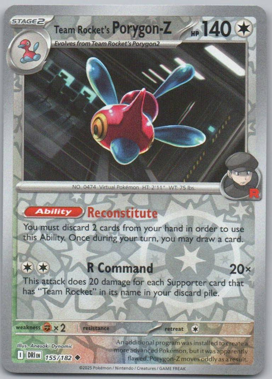Team Rocket's Porygon-Z 155 Reverse Holo Colorless Card - Destined Rivals