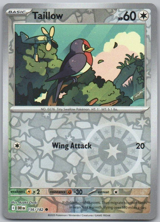 Taillow 156 Reverse Holo Colorless Card - Destined Rivals