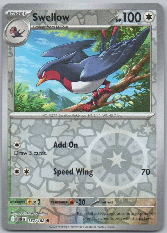 Swellow 157 Reverse Holo Colorless Card - Destined Rivals