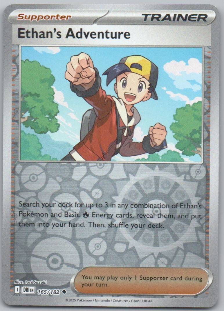 Ethan's Adventure 165 Reverse Holo Trainer Card - Destined Rivals