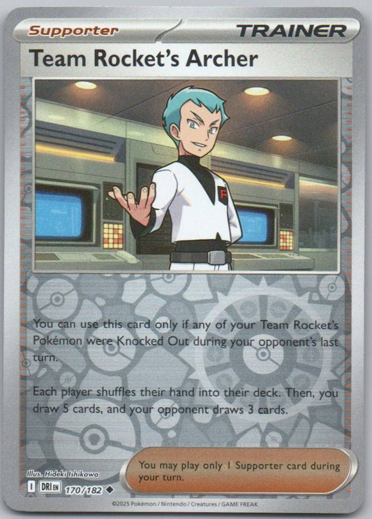 Team Rocket's Archer 170 Reverse Holo Trainer Card - Destined Rivals