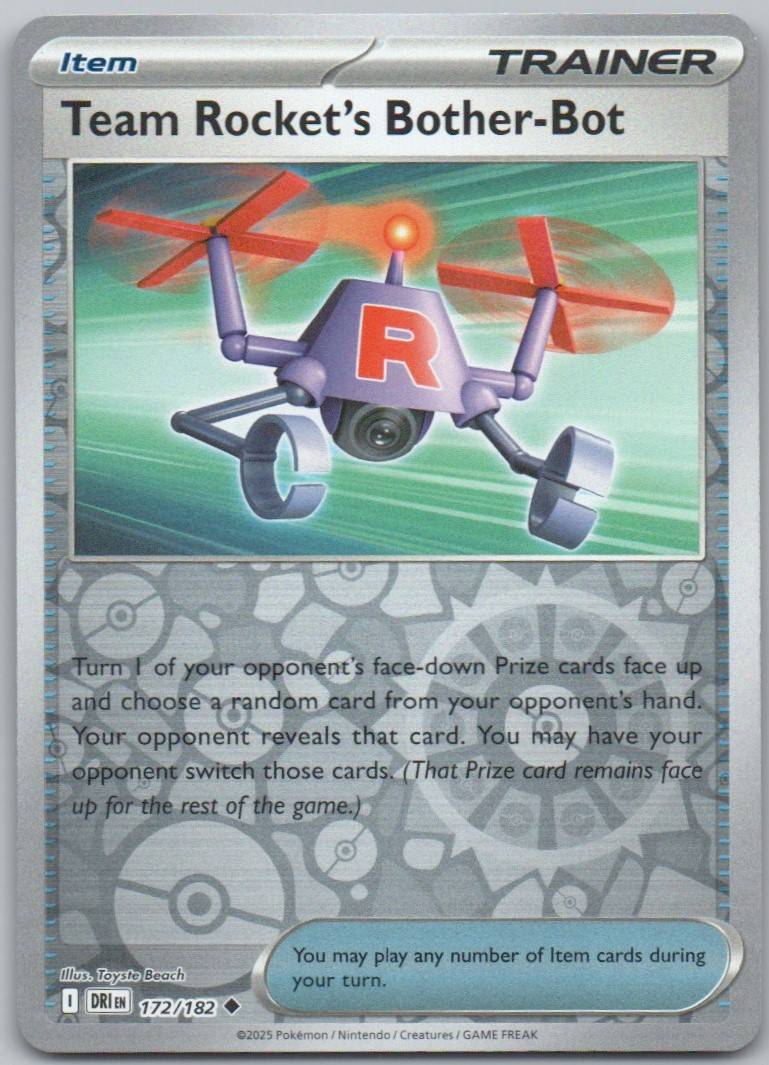 Team Rocket's Bother-Bot 172 Reverse Holo Trainer Card - Destined Rivals
