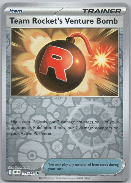 Team Rocket's Venture Bomb 179 Reverse Holo Trainer Card - Destined Rivals