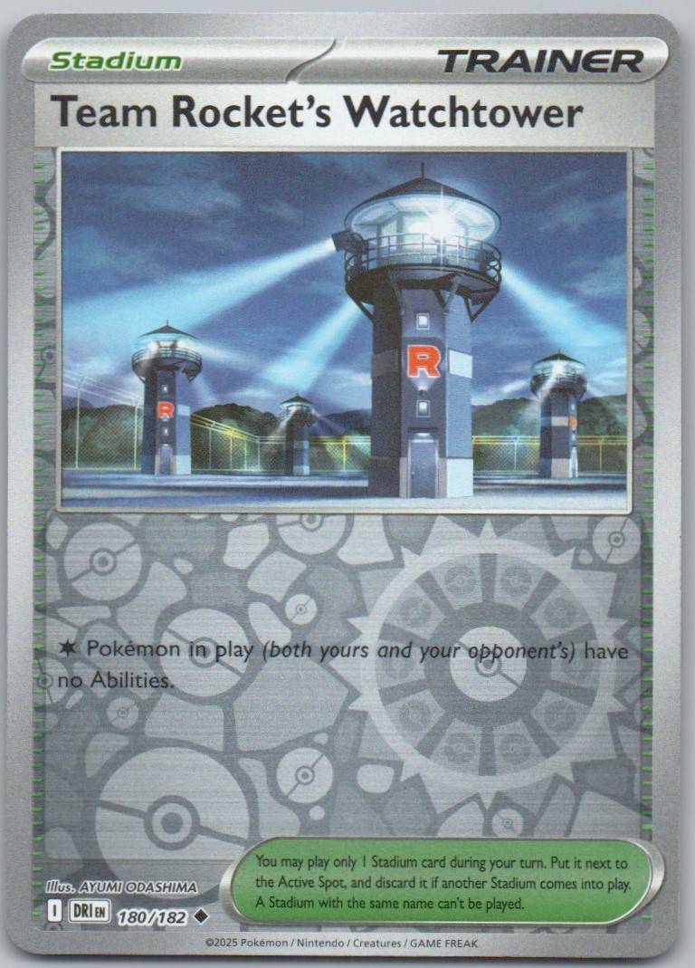 Team Rocket's Watchtower 180 Reverse Holo Trainer Card - Destined Rivals