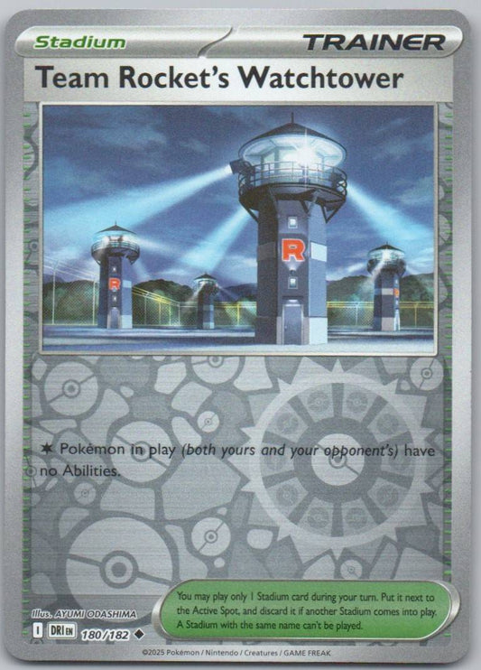 Team Rocket's Watchtower 180 Reverse Holo Trainer Card - Destined Rivals