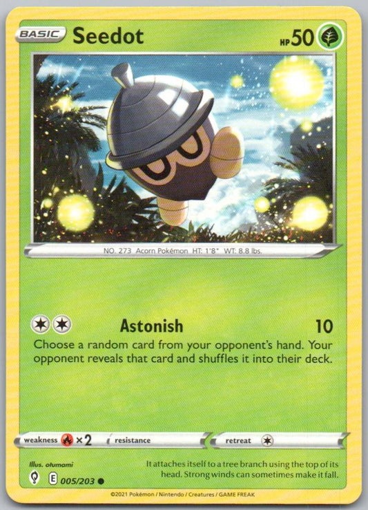 Seedot 005 Normal Grass Card - Evolving Skies