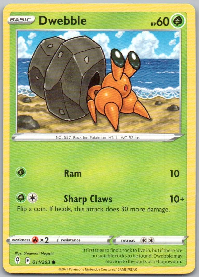 Dwebble 011 Normal Grass Card - Evolving Skies