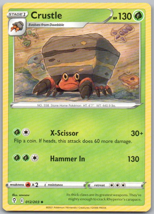 Crustle 012 Normal Grass Card - Evolving Skies