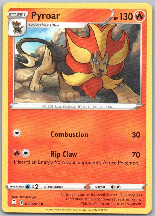 Pyroar 023 Normal Fire Card - Evolving Skies