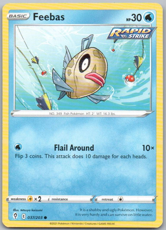 Feebas 037 Normal Water Card - Evolving Skies