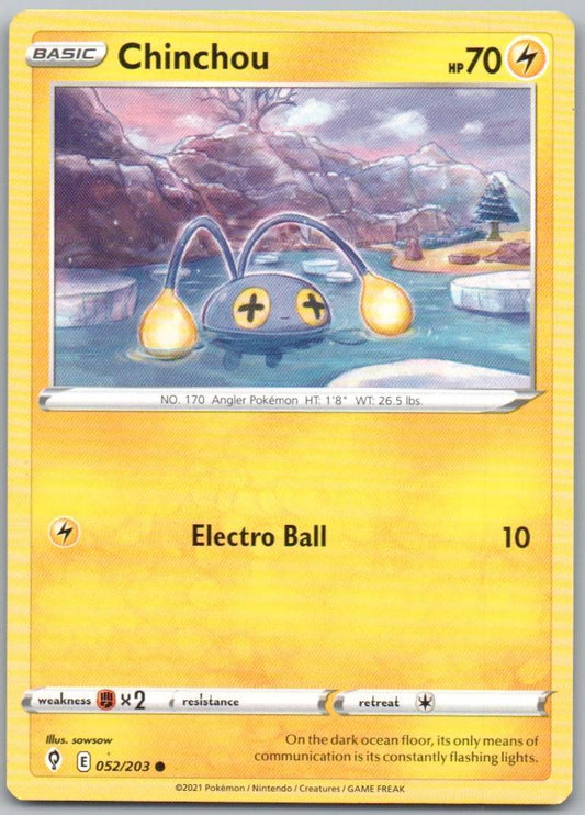 Chinchou 052 Normal Lightning Card - Evolving Skies