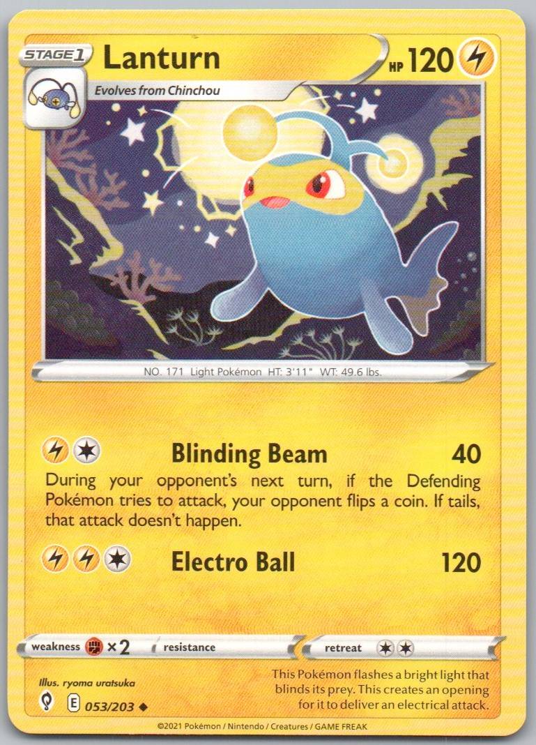 Lanturn 053 Normal Lightning Card - Evolving Skies