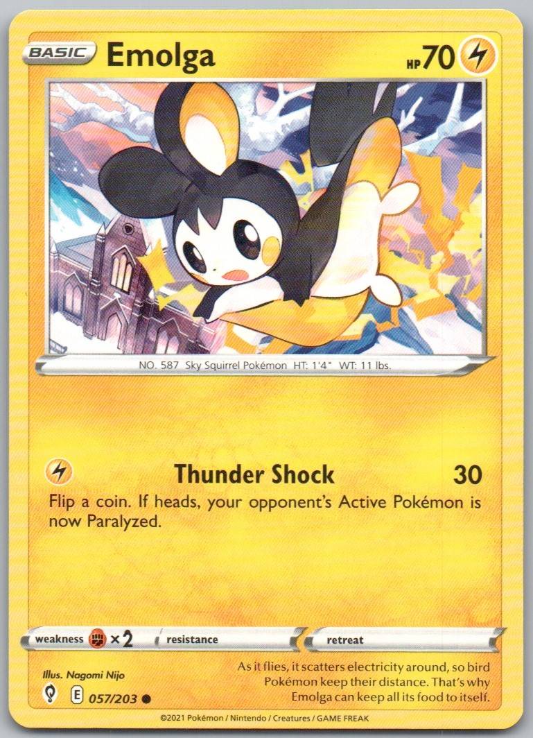 Emolga 057 Normal Lightning Card - Evolving Skies