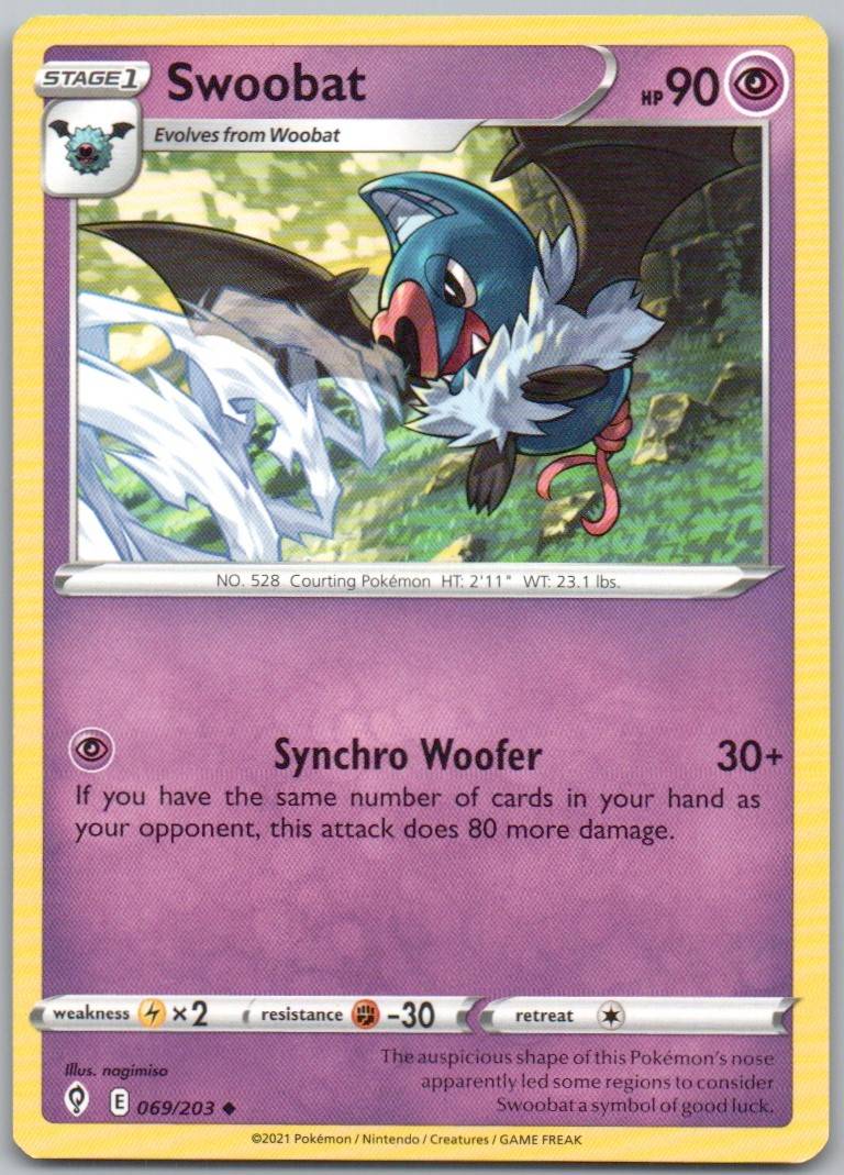 Swoobat 069 Normal Psychic Card - Evolving Skies