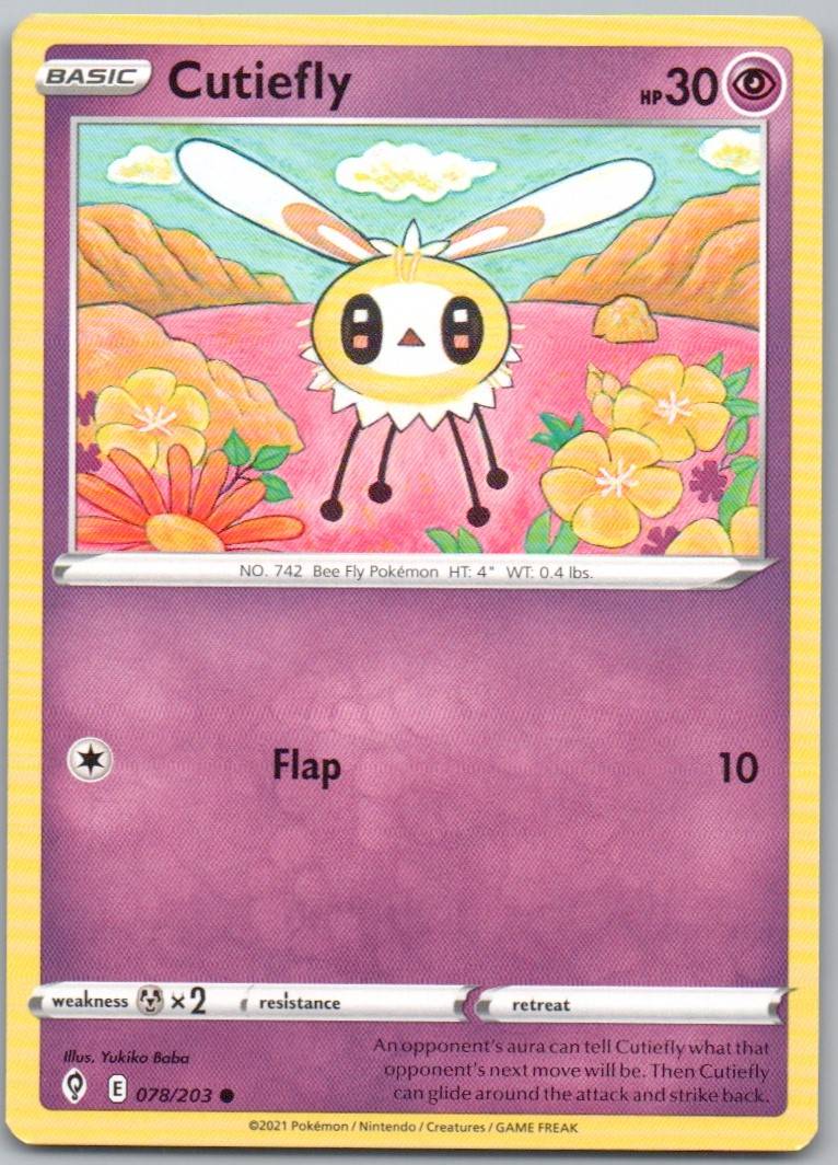 Cutiefly 078 Normal Psychic Card - Evolving Skies