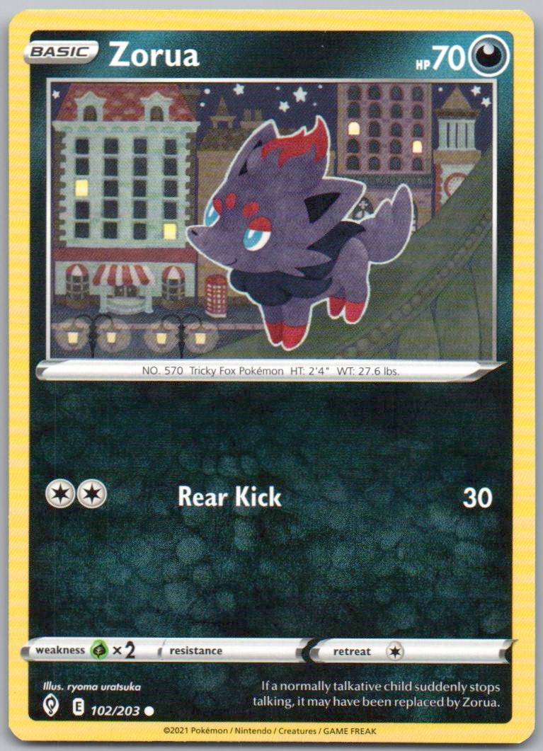 Zorua 102 Normal Darkness Card - Evolving Skies