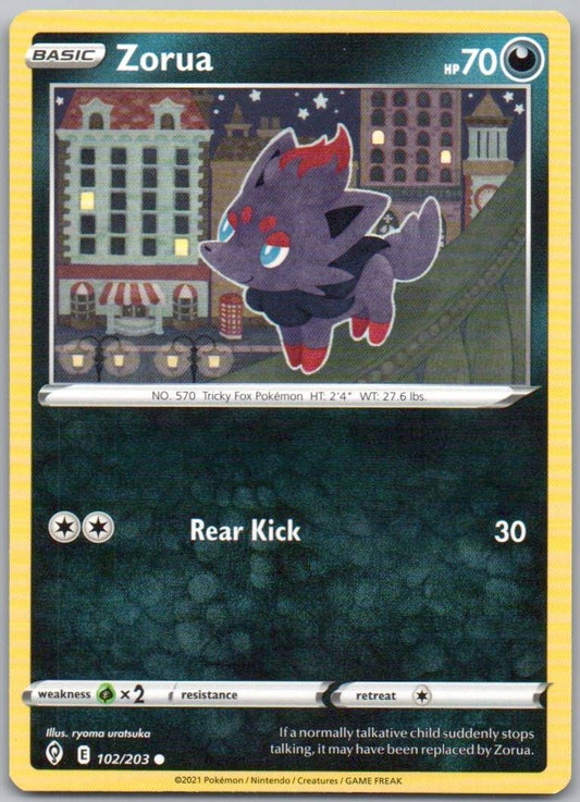 Zorua 102 Normal Darkness Card - Evolving Skies