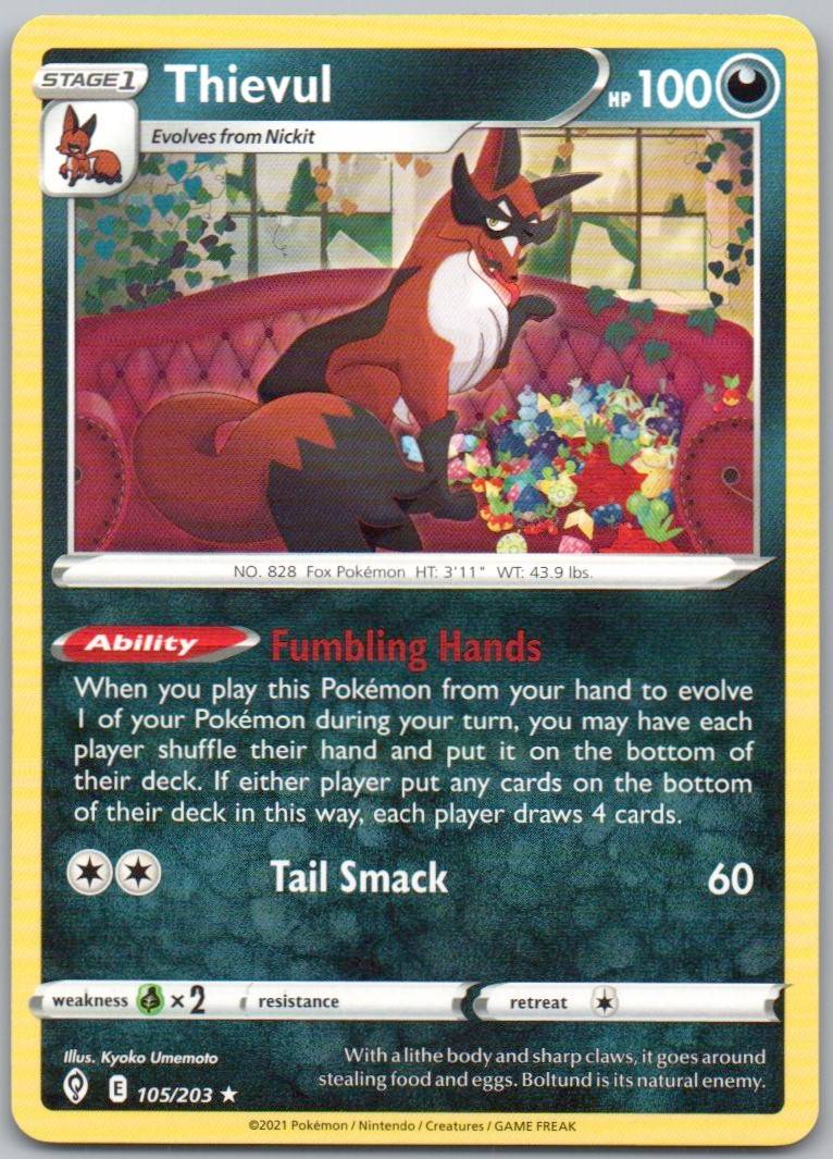 Thievul 105 Normal Darkness Card - Evolving Skies
