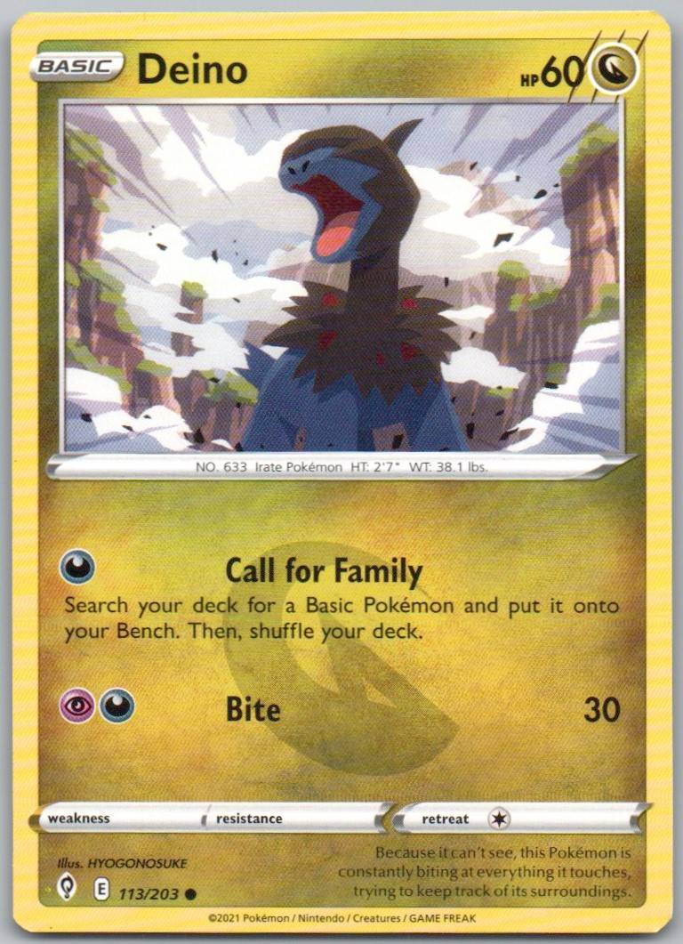 Deino 113 Normal Dragon Card - Evolving Skies