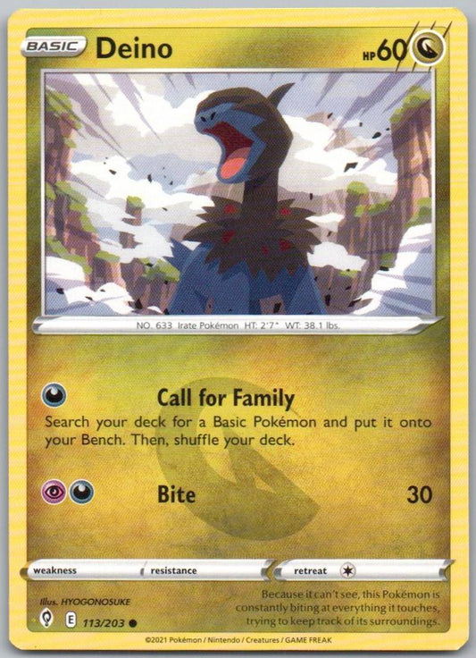Deino 113 Normal Dragon Card - Evolving Skies