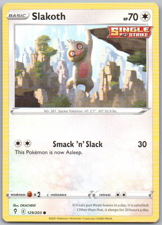 Slakoth 129 Normal Colorless Card - Evolving Skies
